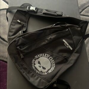 Harley-Davidson Black Backpack Durable Motorcycle Willie G logo